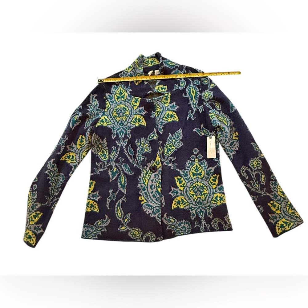 Anthropologie Women’s Floral Blue Yellow Patterned Jacket XS NWT - Picture 10 of 16